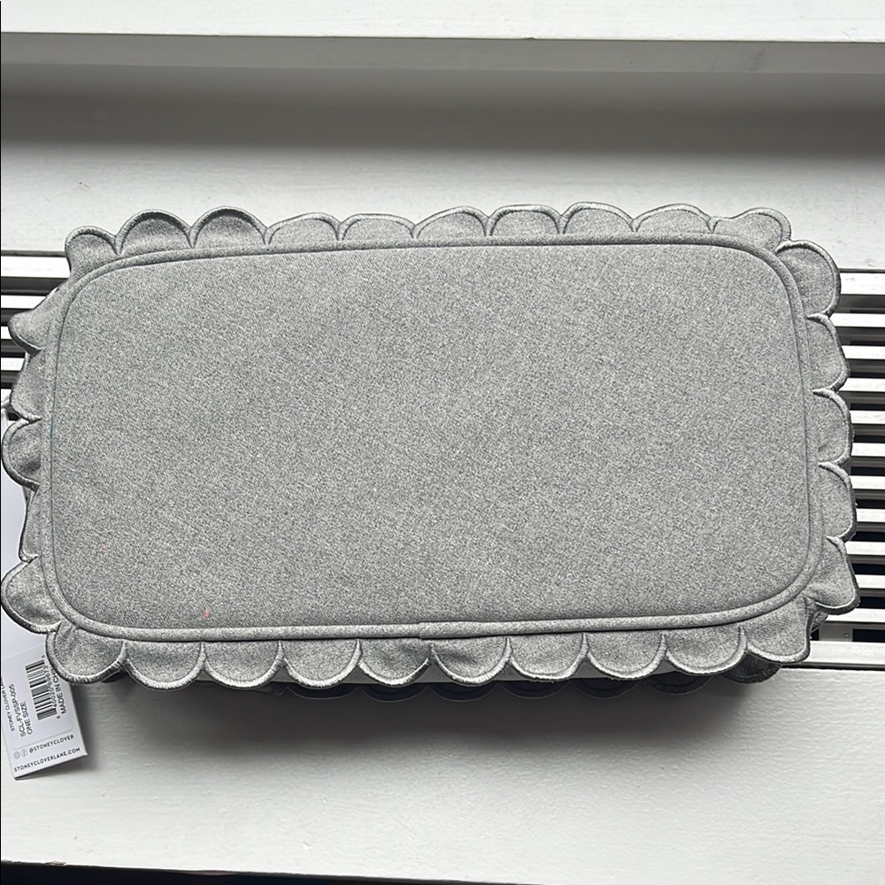 Stoney Clover Lane small scallop pouch. Gray. New with tags. Zipper close.